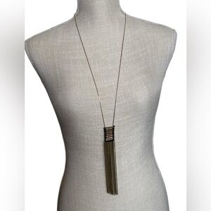 Noonday Collection Gold Tassel Necklace 22” Long Handmade Boho